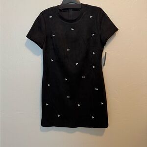 Women’s Black suede rhinestone dress